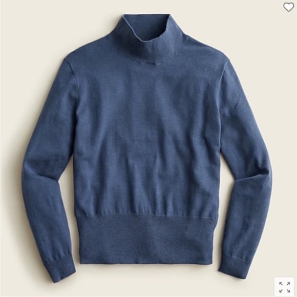 J. Crew Sweaters - NWT J Crew Mockneck Silk-blend Sweater with Ribbed Trim L Large in Soft Blue